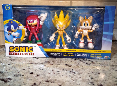 JAKKS Sonic the Hedgehog Movie Team Sonic 3-Pack SUPER SONIC, KNUCKLES, TAILS