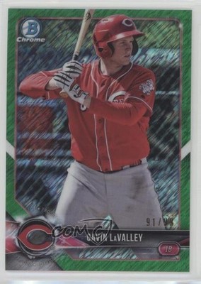 2018 Bowman Chrome Prospects Green Shimmer Refractor 91/99 Gavin LaValley f0v