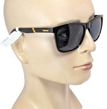 TIMBERLAND Glossy Black Classic Shape Sunglasses Amber Logo & Accent TU7289-01A