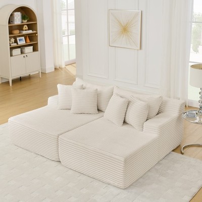 Two-seater lazy sofa lounge chair,Compressed sofa no assembly required, made o