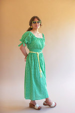 Printed Off-Shoulder Smocked Waist Dress Perfect For Spring Gatherings