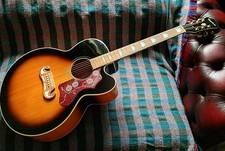 Epiphone JC-200 EC Studio Acoustic Electric Guitar in Tobacco Sunburst 