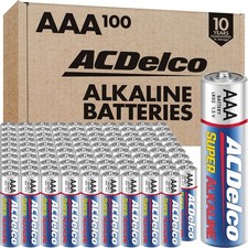 Ac Delco 100-count Aaa Super Alkaline Batteries 2.55 Lb 1.5 Volts Long Lasting