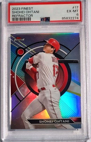 🔥⚾️ Shohei Ohtani 2023 Topps Finest Refractor #17 PSA 6 EX-MT Angels Dodgers ⚾️