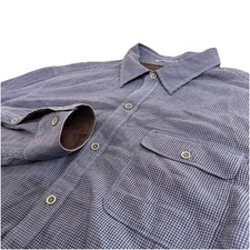 Tommy Bahama Men's XL Long Sleeve Cozy Check Flannel Black Blue 100 Cotton Soft