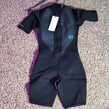 O'Neill Reactor Women's 2/2mm Back Zip Shorty Springsuit Wetsuit Black 4 5043