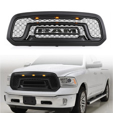 Front Bumper Grille For 2013-2018 Dodge Ram 1500 With Led Light Black New