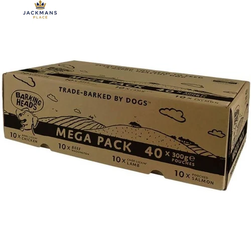 Barking Heads Wet Dog Food Pouches - Mega Variety Pack - 300 g (Pack of 40)