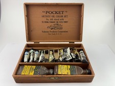 Set colori ad olio vintage Nobema "tascabile" artista n. 401 - Scatola in legno - Usata