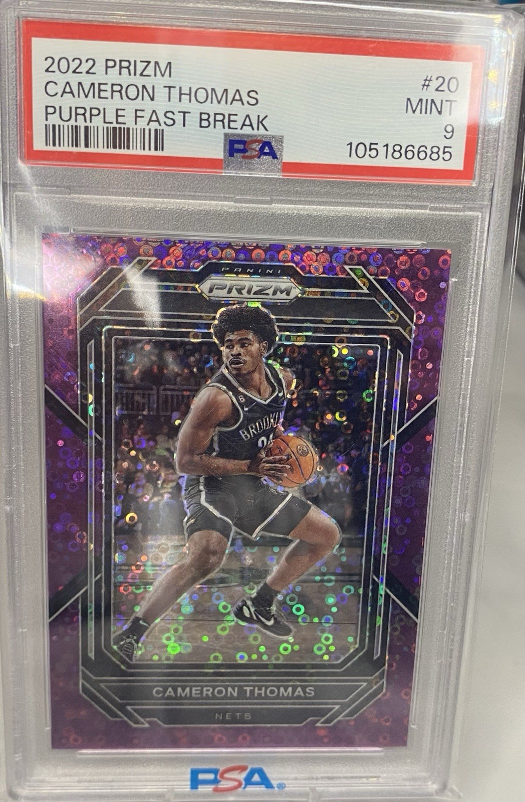 22-23 Panini Prizm Cam Thomas Purple Fast Break /75
