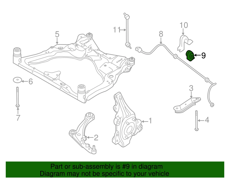 Genuine Nissan Murano Front Sway Bar Bushing 54613-5AA0B - Image 3 of 3