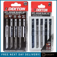 DEKTON JIGSAW BLADES 5 PIECE 10 PIECE T SHANK SET WOOD AND PLASTIC HCS 50MM 75MM