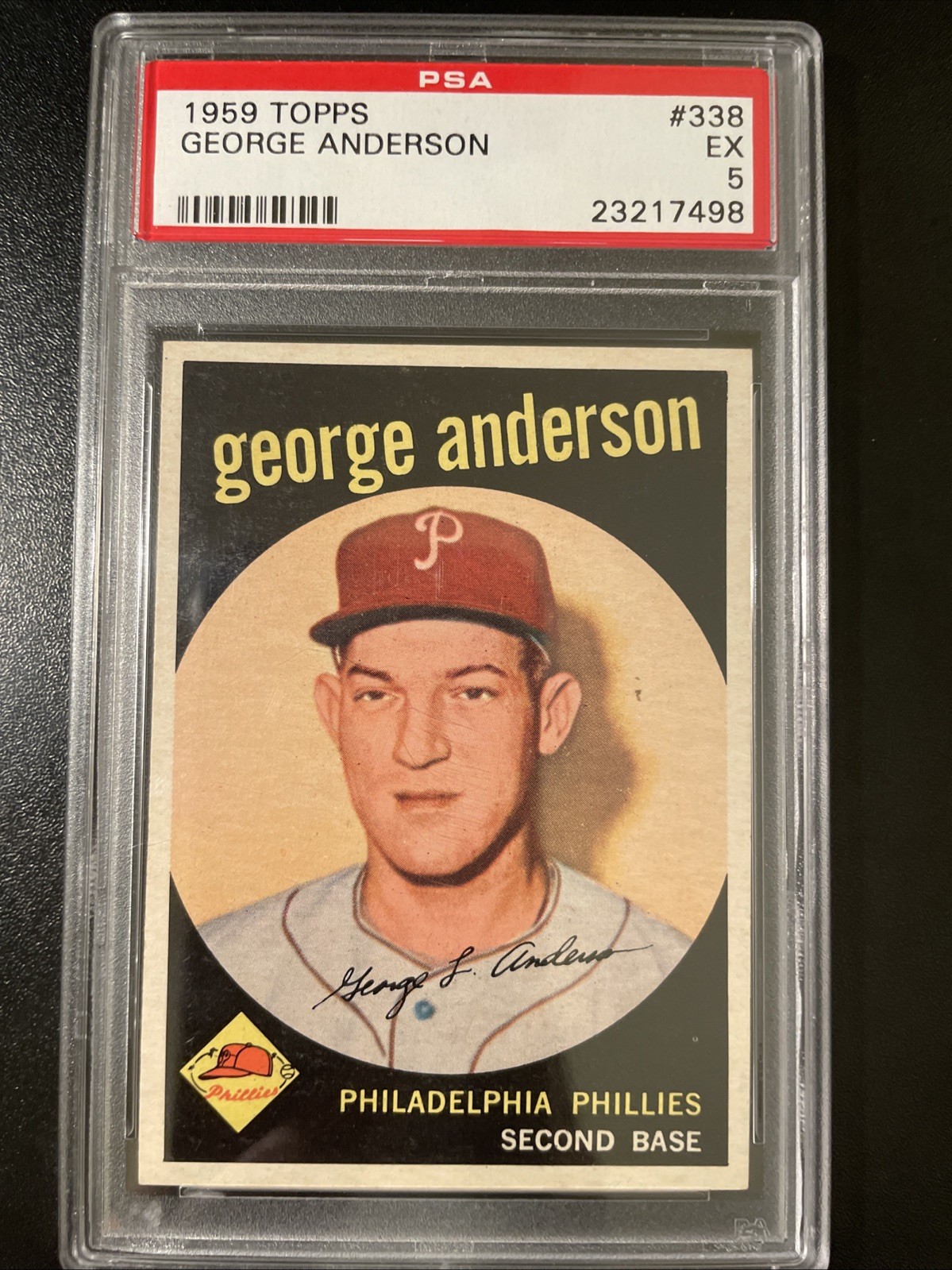1959 Topps #338 George Sparky Anderson PSA 5 RC