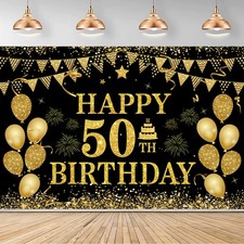 50th Birthday Decorations for Men Women - Happy 50th Birthday Banner Party De...