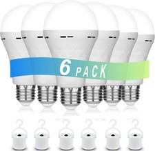 15W LED Rechargeable Emergency Light Bulb 80W Equivalent 1200mAh Battery Backup