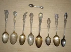 New ListingLot of 9 Antique Sterling Silver Native American Spoons & Sterling Brooch