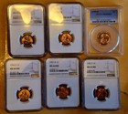 Lots # 6 Certifique Coin Wheat Cents, MS66-MS64-MS63-MS65-1938-1954-1957-59,42 — photo 1