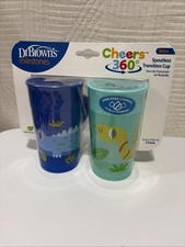 Dr. Brown  s Cheers 360 Spoutless Training Transition Cups 2 Pack, Leak-Proof