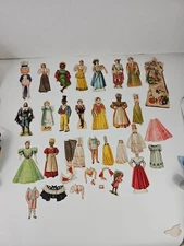 EARLY 1900'S ANTIQUE VINTAGE VICTORIAN PAPER DOLLS DOUBLE SIDED LOT & MORE