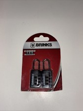 (2-Pk) BRINKS 3-Dial Resettable Combination Zinc Diecast Sport Padlock 22mm Body