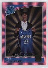 2018 Panini Donruss Rated Rookies Holo Pink Laser 41/79 Justin Jackson #183 z7j