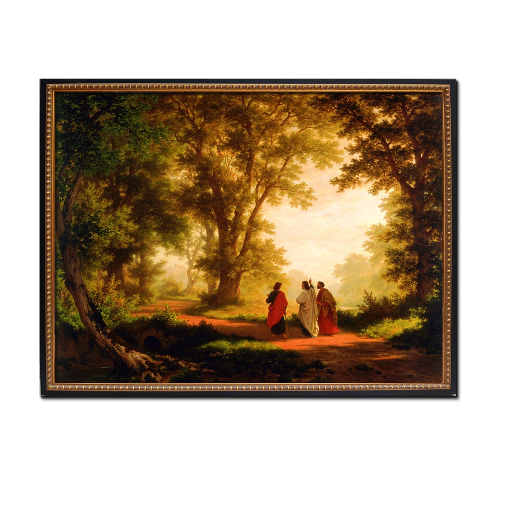 【SHUNER】Framed canvas Framed Canvas Art Wall Decor Robert Zund Road to Emmaus Landscape
