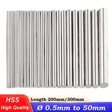 Ř 1mm-50mm HSS Bright Steel Round Solid Metal Bar Rod Length 200mm/300mm Metric