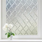 rabbitgoo Window Film Decorative Frosted Glass Static Cling Lattice Sticker