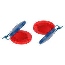 2 Pcs Wooden Castanets, Hand Finger Castanets for Adults Beginner Toy Red-Blue