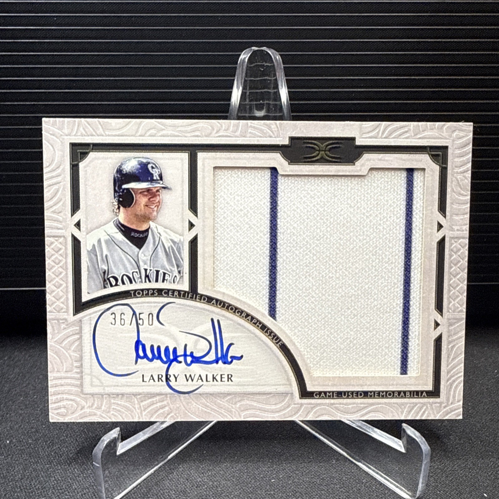 HOF Larry Walker - 2023 Topps Definitive Collection-Game Used Auto Relic /50 view 1