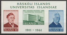 == Islande. Bloc ★★ 50e anniv. de l'Université — 1961 ==