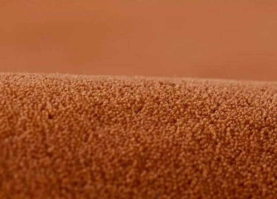 Hand Tufted Wool Area Rug Brown, Rounded Corner Solid Border Carpet, Modern rug - Image 2 of 3