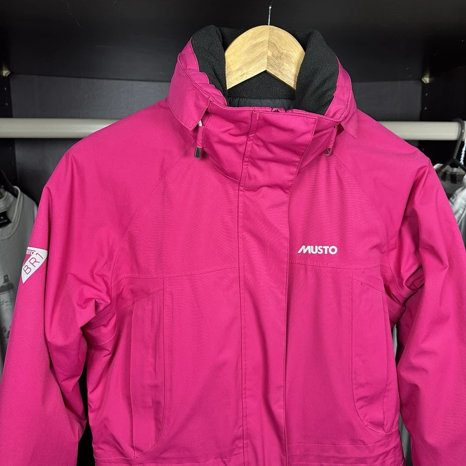 Chaqueta Musto Performance BR1 Offshore Talla UK 10 Mujer’s Rosa Impermeable Parka Foto 3 de 4