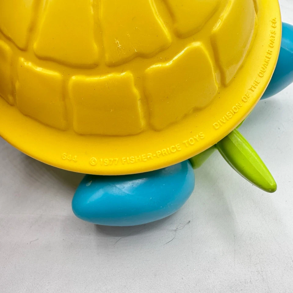 Sombrero de marinero Fisher Price vintage años 70 etiqueta tortuga tirar juguete retro Foto 4 de 4