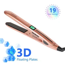 KIPOZI Professional Negative Flat Ion Hair Straightener Titanium Plates 1 inch