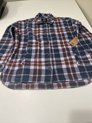Vans Eliza Oversized Shacket Blue & Red Size S
