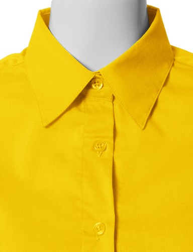 Womens Button Down Shirt Basic SLIM FIT Simple Short Sleeve Collared S010 - Picture 95 of 95