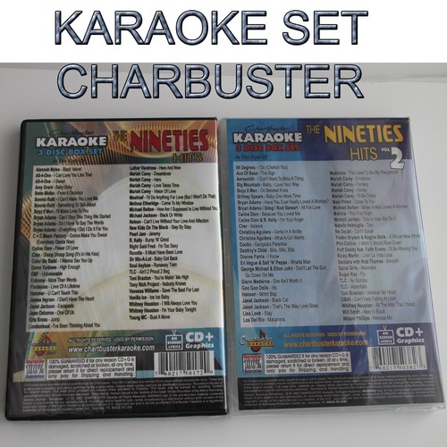 KARAOKE CDG CHARTBUSTER THE NINETIES 5017+5038 VOL1+2 NEW SET w/SONG LIST IN BOX - Picture 2 of 2
