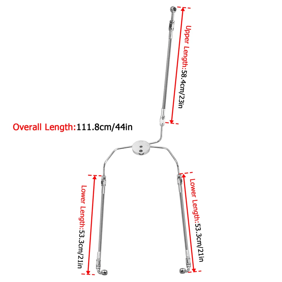 For Harley Electra Glide 43349-96B Non-ABS Chrome Hydraulic Front Brake Line - Image 2 of 3