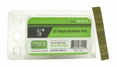 Grex P6/15-2.5 23 Gauge 5/8-Inch Length Headless Pins (2,500 per box) by Grex Po