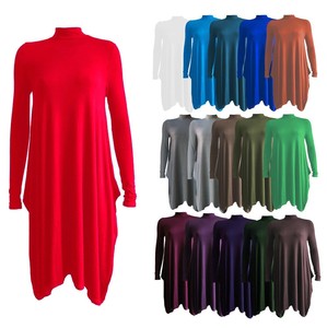 polo neck swing dress