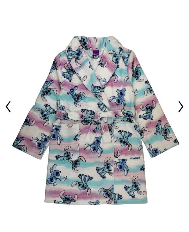 $40 Retail Disney’s Lilo and Stitch Girls Super Soft Plush Wrap Robe Size 6 New