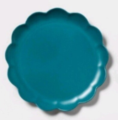 Four (4) Sun Squad ~ FLOWER ~ 10.5'' Dinner Plates ~ Melamine ~ TEAL