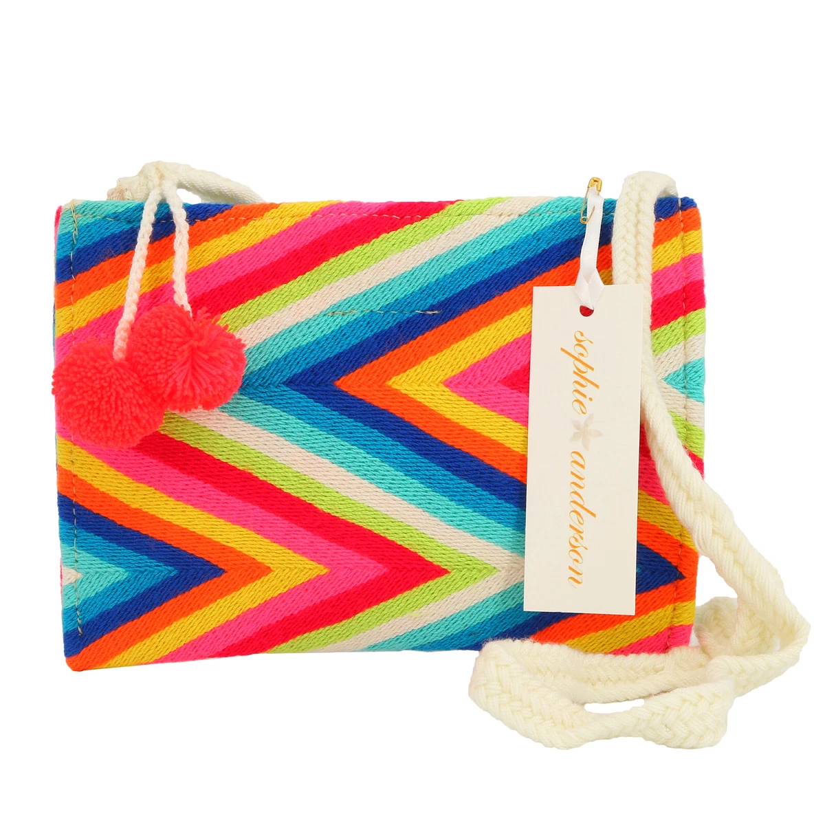 Sophie Anderson Women s Mulitcolored Hand Woven Chiquita Crossbody Bag NWT