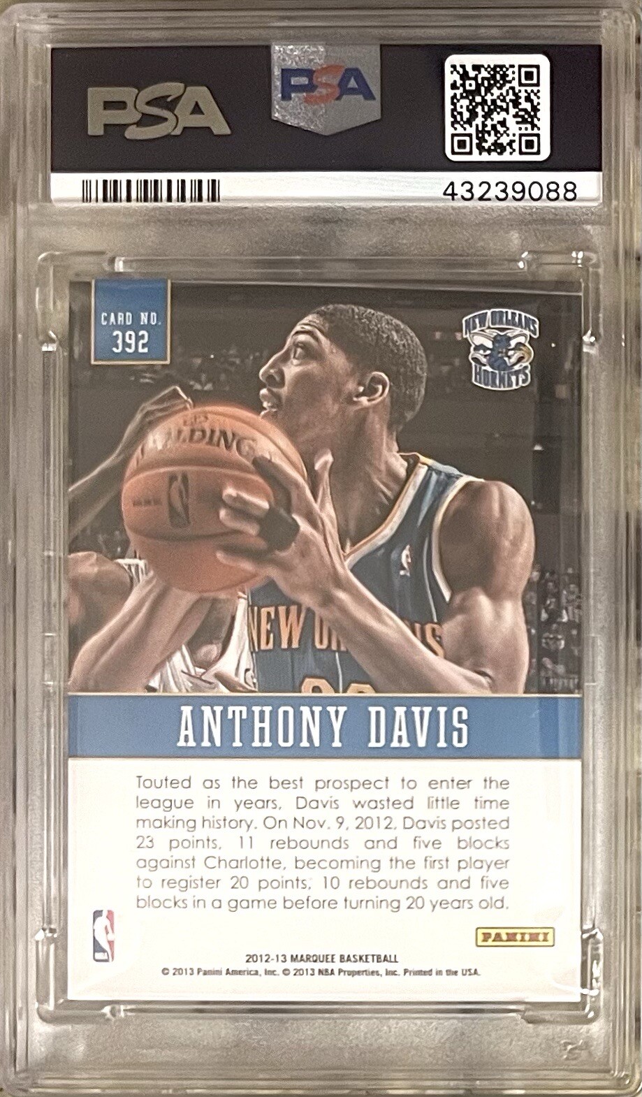 2012 ANTHONY DAVIS ROOKIE RC PANINI MARQUEE #392 PSA 10 GEM MINT! | eBay