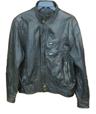 Vintage Men's Mid Way Dark Brown Leather Jacket Size 42