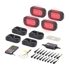 Metra - Heise Wide Angle RGB LED Rock Light w/ Controller - 4 Pack, MULTI COLOR