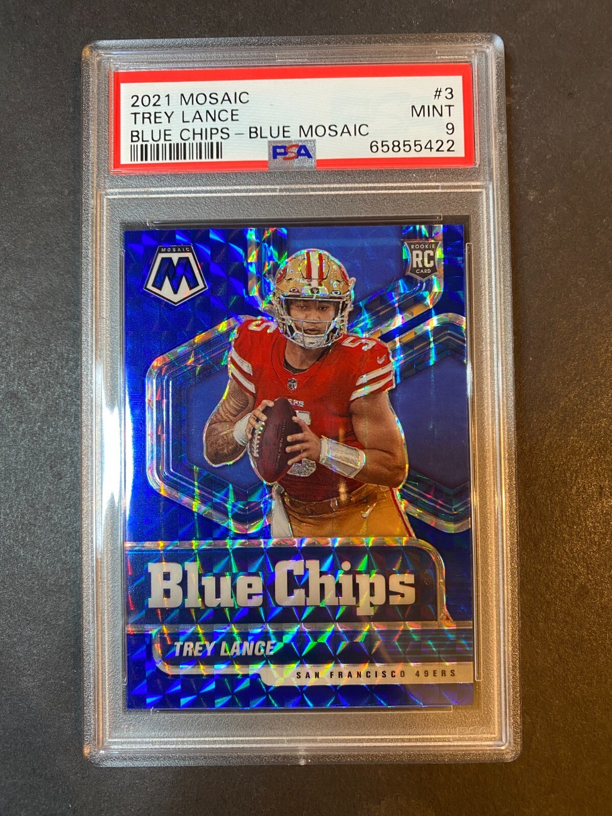 2021 PANINI MOSAIC TREY LANCE ROOKIE BLUE CHIPS /99 PSA 9