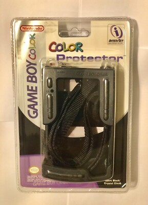 NEW NINTENDO GAME BOY COLOR INTERACT PROTECTOR CASE W STRAP RUBBER BUMPER BLACK