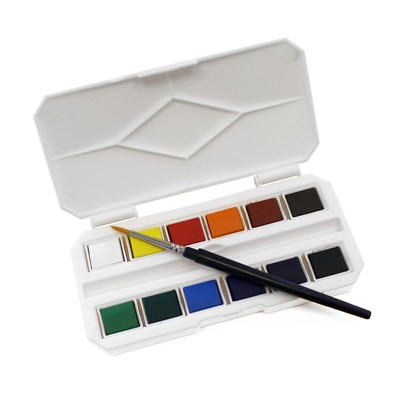 Mini Tasche Reise Aquarellfarbe 12 Farben halbe Pfanne Box Set